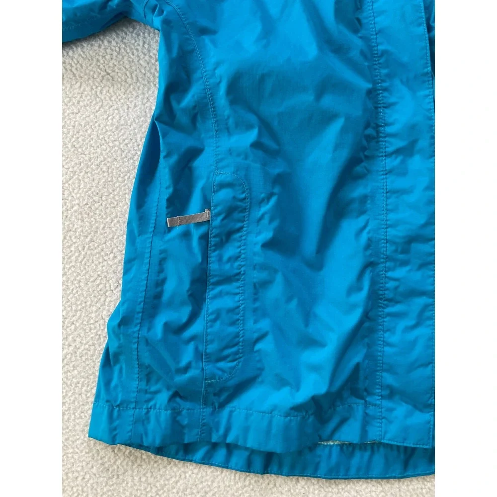 The North Face Girls Medium 10/12 HyVent Rain Jacket Blue Waterproof Hooded